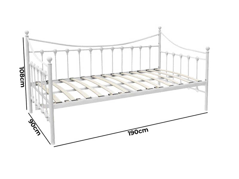 Sierra Metal Day Bed - White