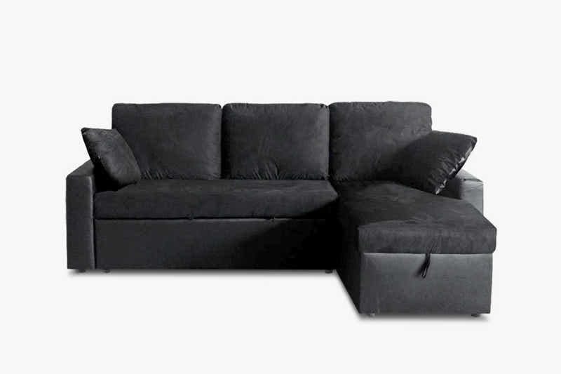 Salem Pull Out Sofa Bed with Storage - Black