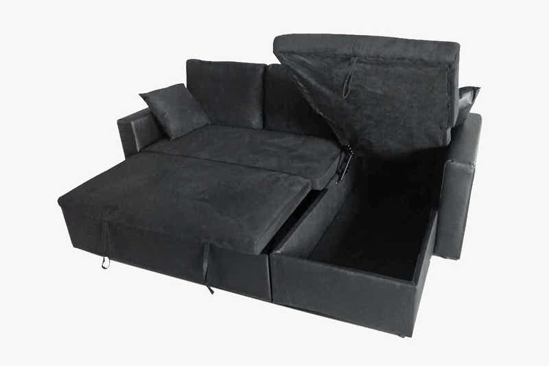 Salem Pull Out Sofa Bed with Storage - Black