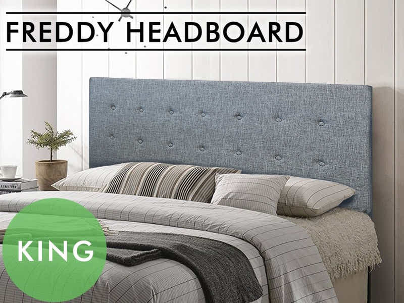 Freddy Linen Headboard Bluish Grey - King