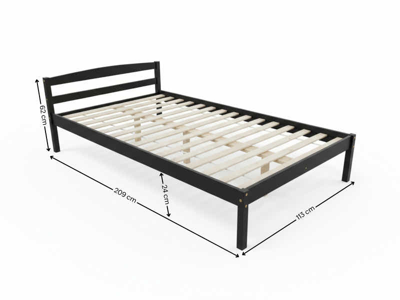 Wayford Bed Frame Black & Bon21 Mattress - King Single