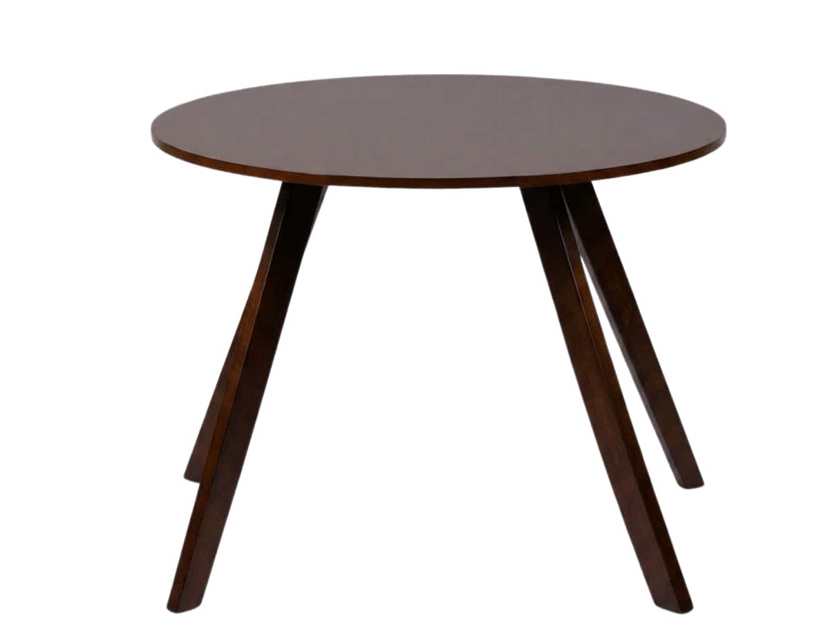 Hexa Round Dining Table Walnut - 100 cm