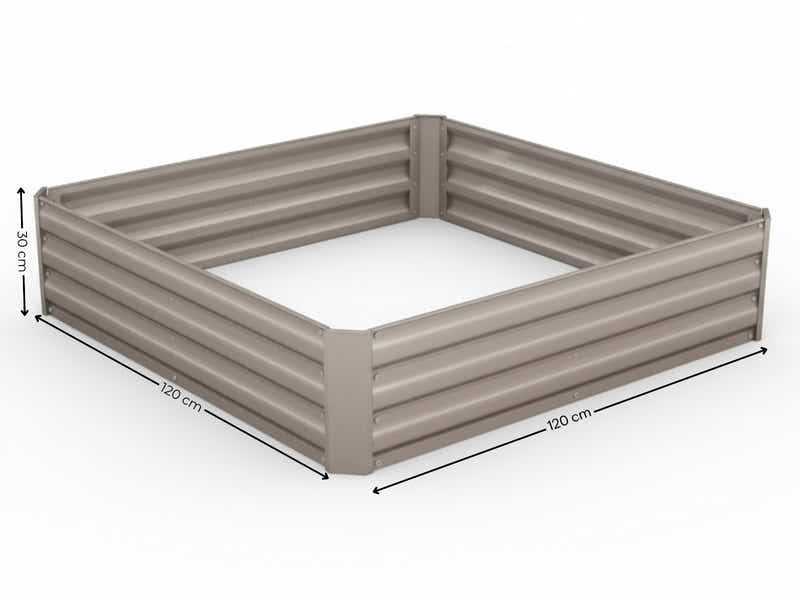 Galvanized Steel Garden Bed 120x120x30 cm