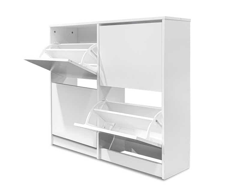 Enkel 4-Drawer Shoe Rack - White