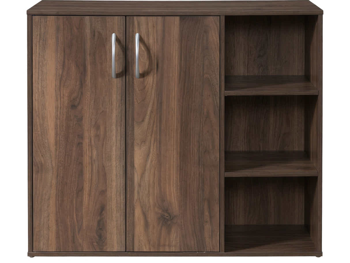 Okura 2-Door Shoe Cabinet with Shelf - Walnut