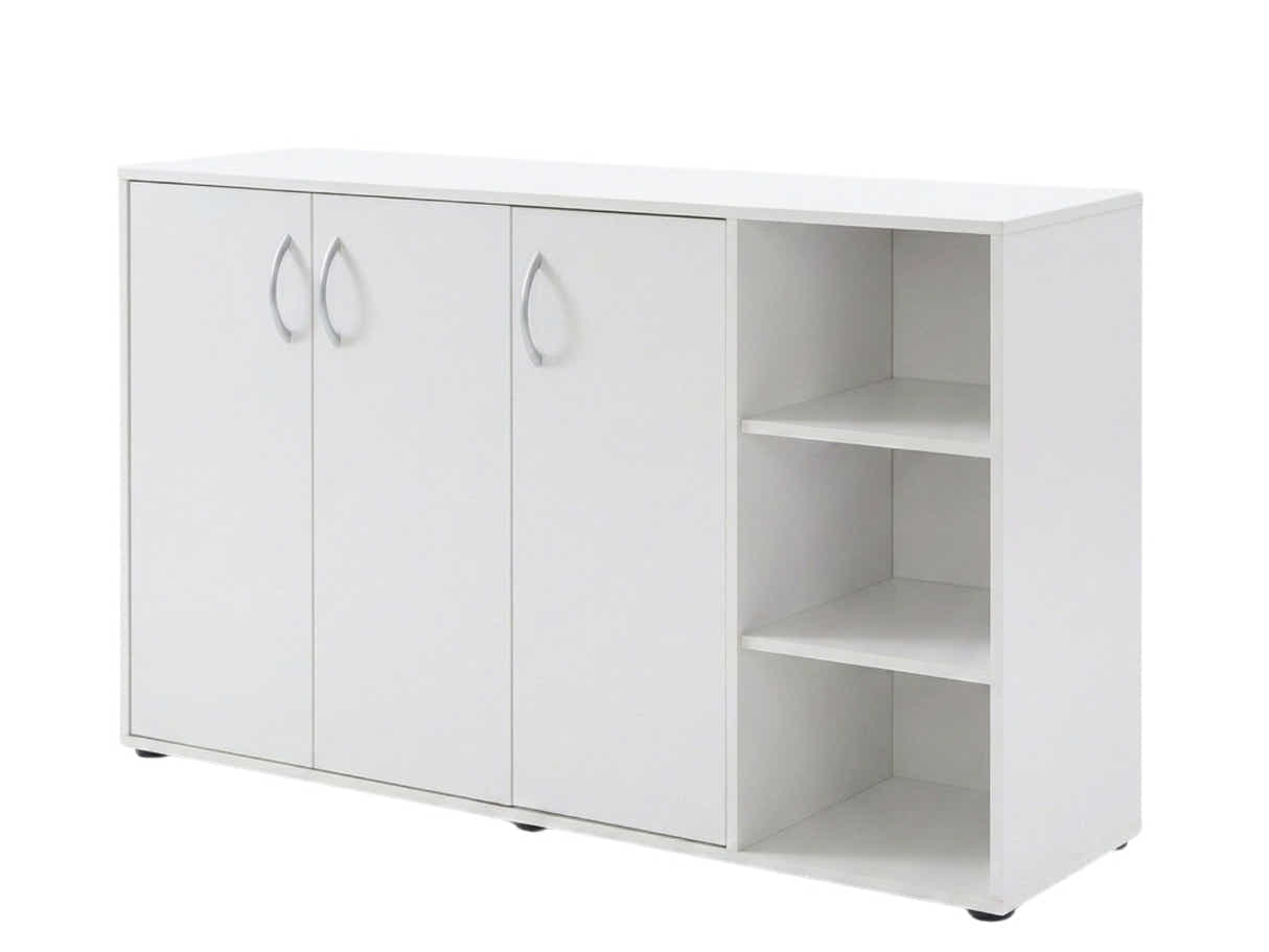Okura 3-Door Shoe Cabinet with Shelf - White