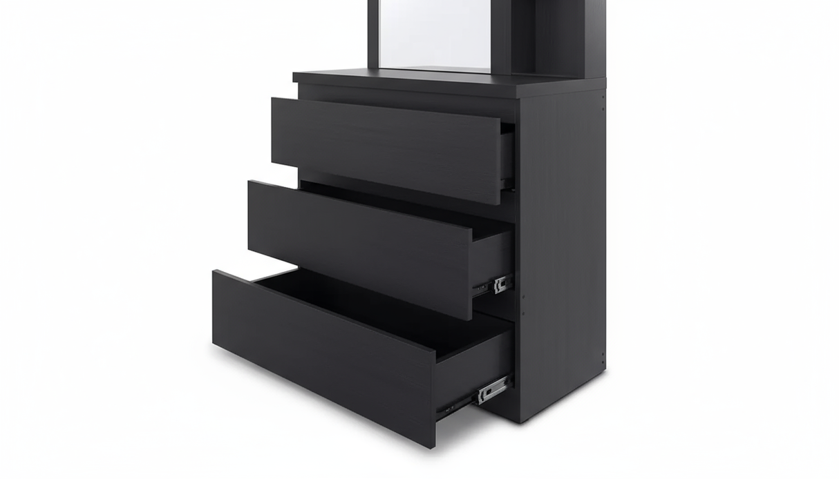 Tiko 3-Drawer Dresser - Black Oak