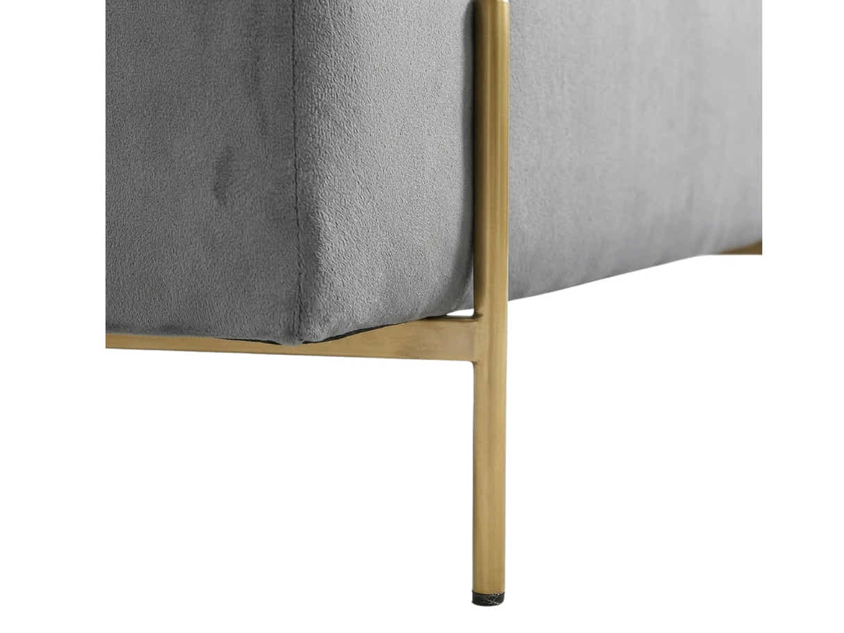 Molto Velvet Ottoman Bench with Storage - Grey