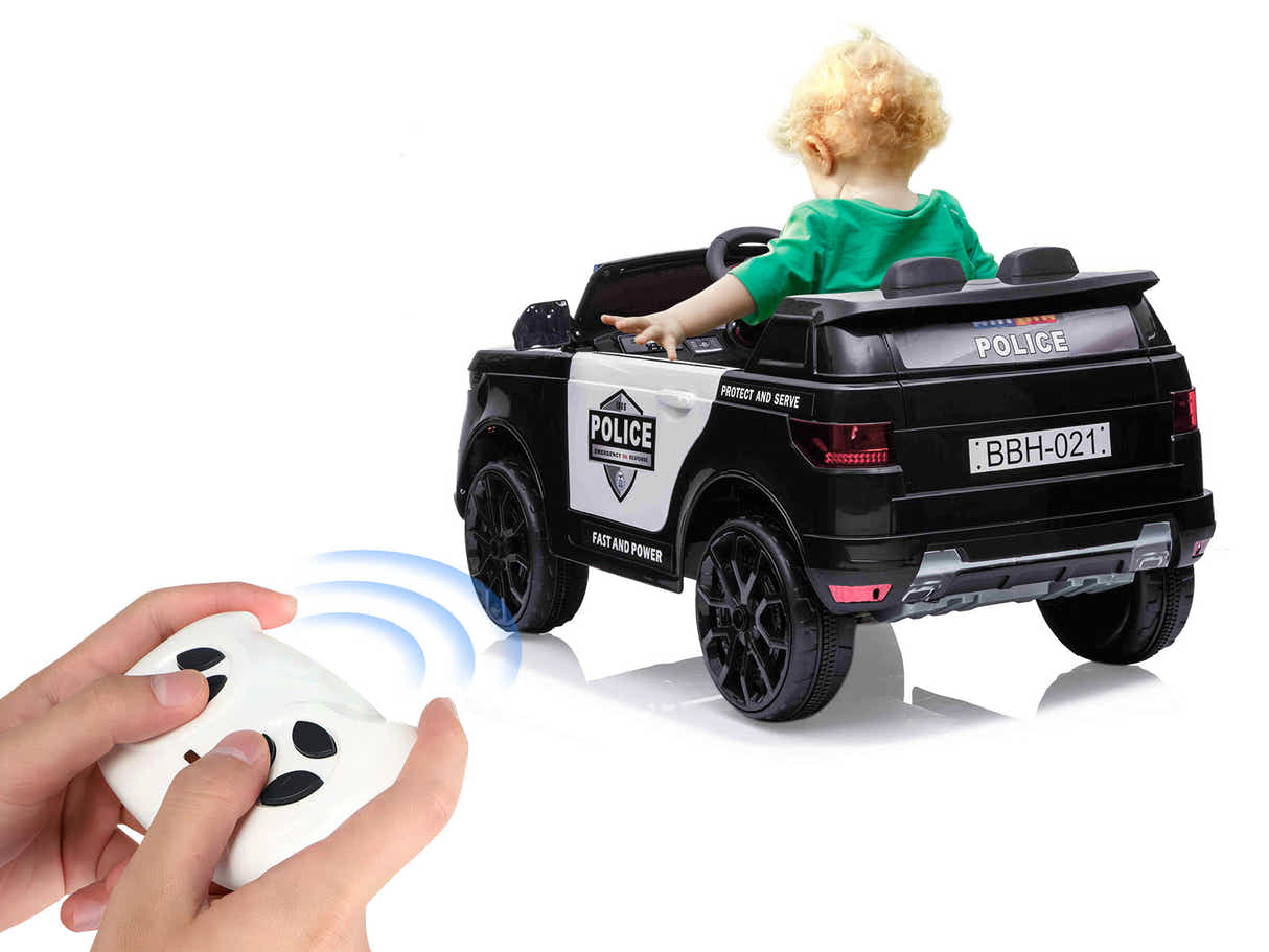 Kids Ride On Police Car - Black