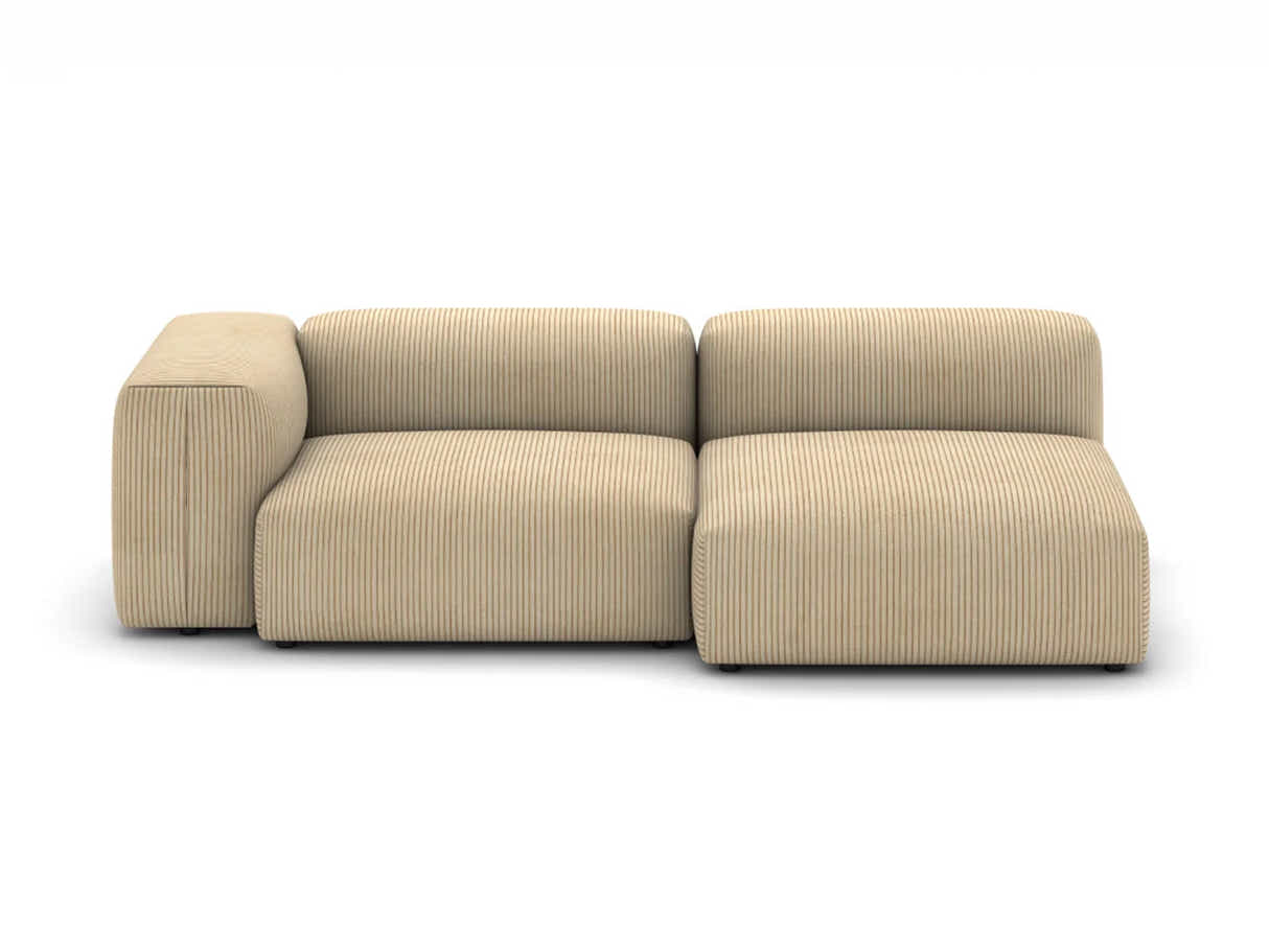 Corduroy Fabric Sofa Set (Left Armrest Seater+Armless Chaise)