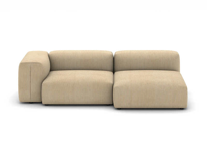 T Corduroy Fabric Sofa Set (Left Armrest Seater+Armless Chaise)