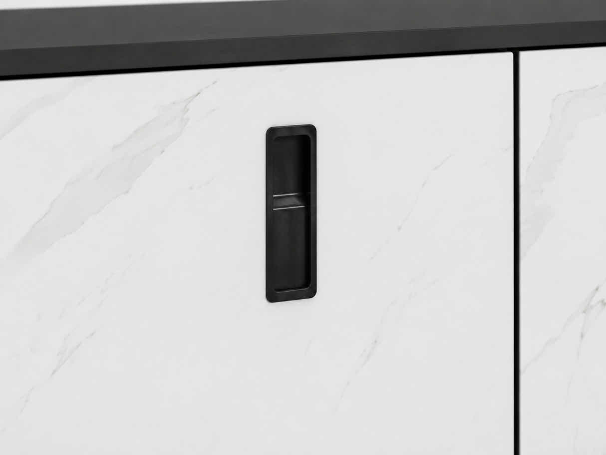 Lonna Steel 3-Door Shoe Cabinet - White Marble