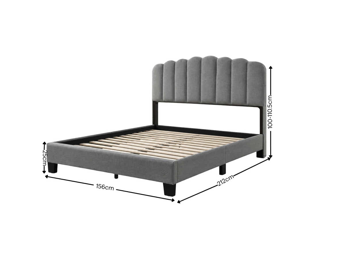 Innogen Bed Frame Grey - Queen
