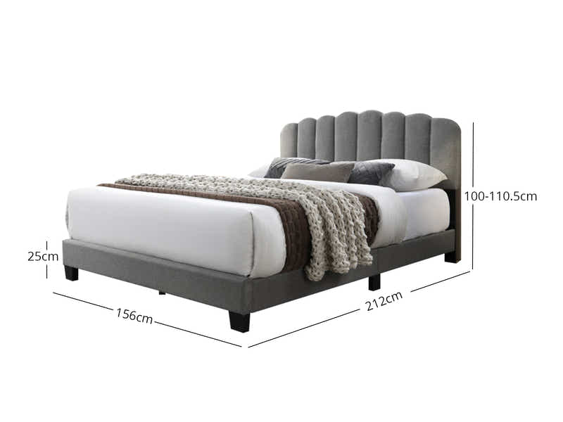Innogen Bed Frame Grey - Queen
