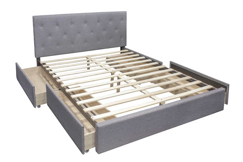 Cleva Bed Frame with Drawers - Double