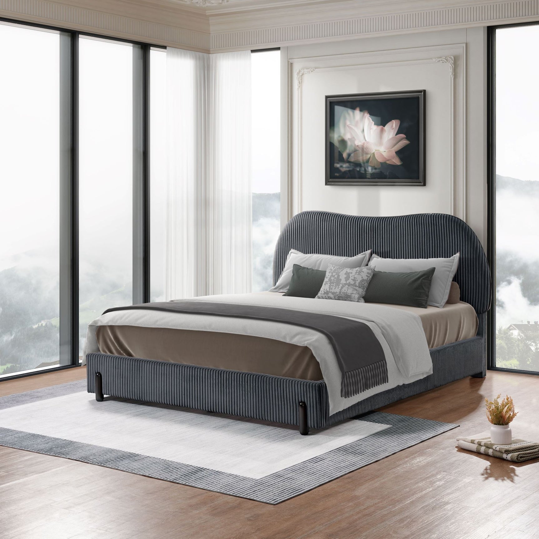 Arna Bed Frame Grey - Queen