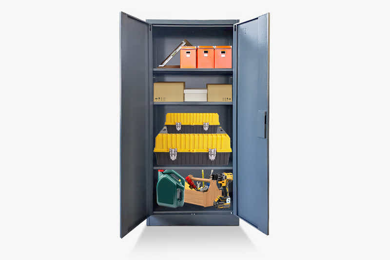 Lockable Steel Garage Storage Cabinet - 165 cm