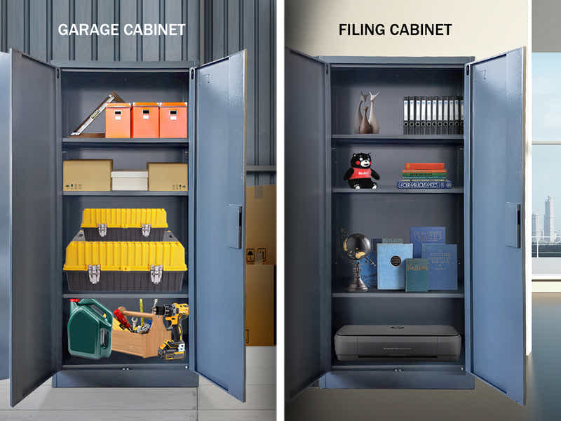 Lockable Steel Garage Storage Cabinet - 165 cm