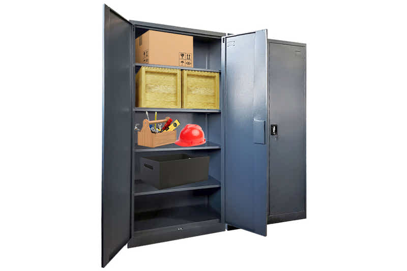 Lockable Steel Garage Storage Cabinet - 185 cm