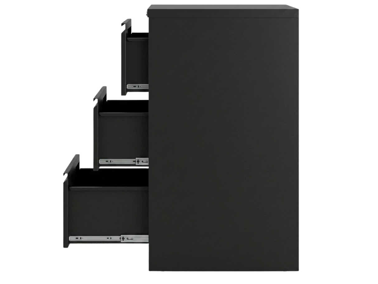 3-Drawer File Cabinet - Black