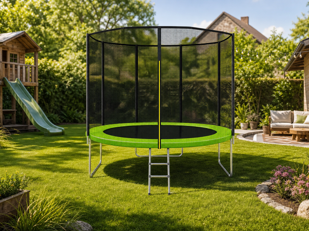 Trampoline Lime with Outside Net - 8ft