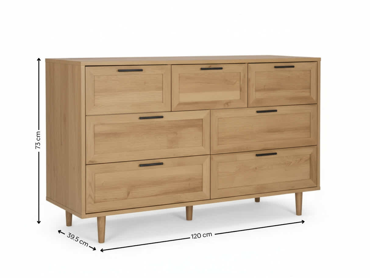 Rechteck 7-Drawer Lowboy - Wood