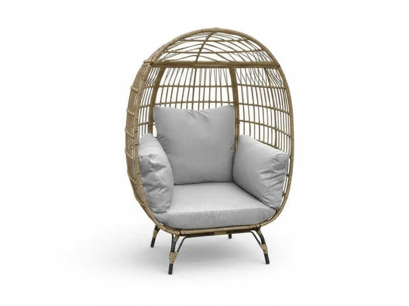 Standing Outdoor Egg Chair - Brown & Grey