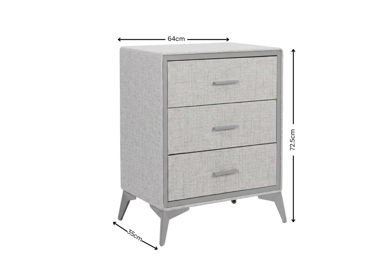 Delani 3-Drawer Chest - Grey