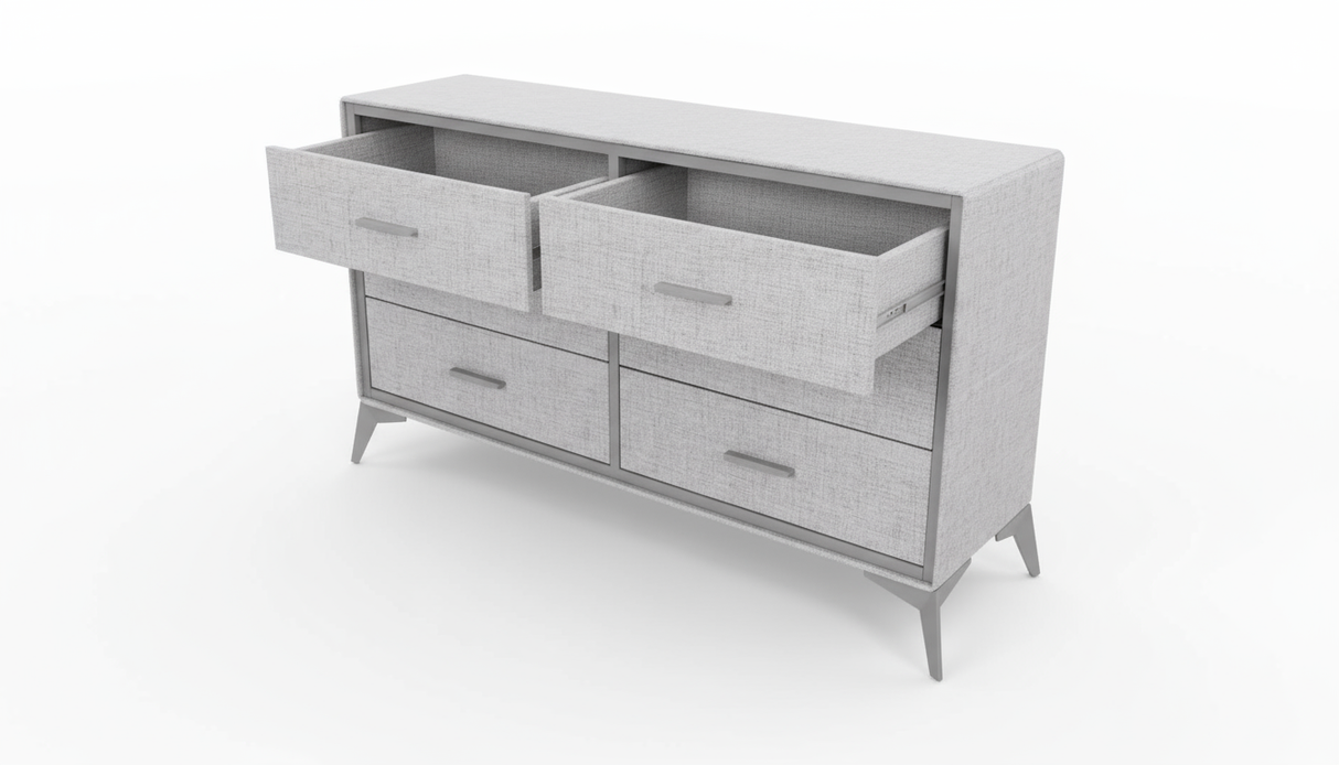 Delani 6-Drawer Lowboy - Grey