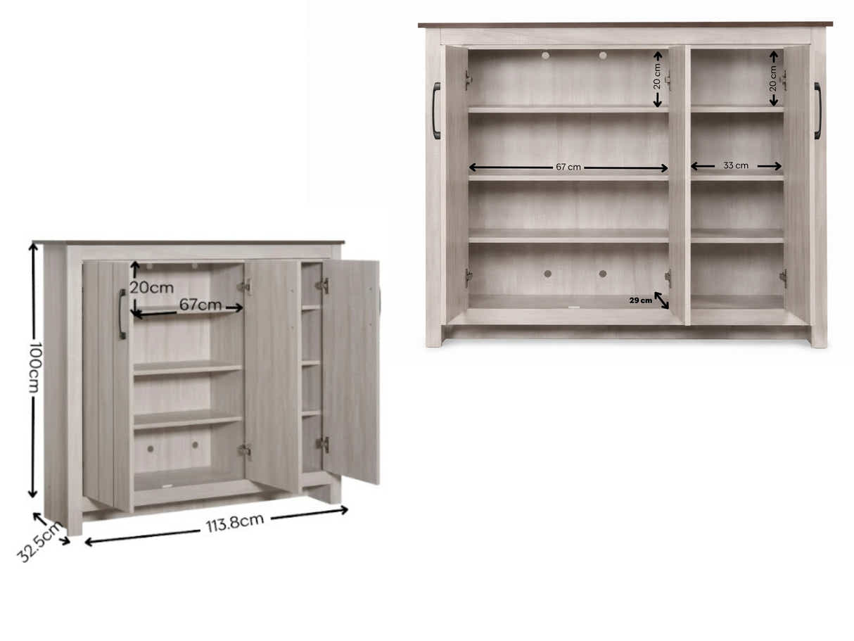 Lennart 3-Door Shoe Cabinet