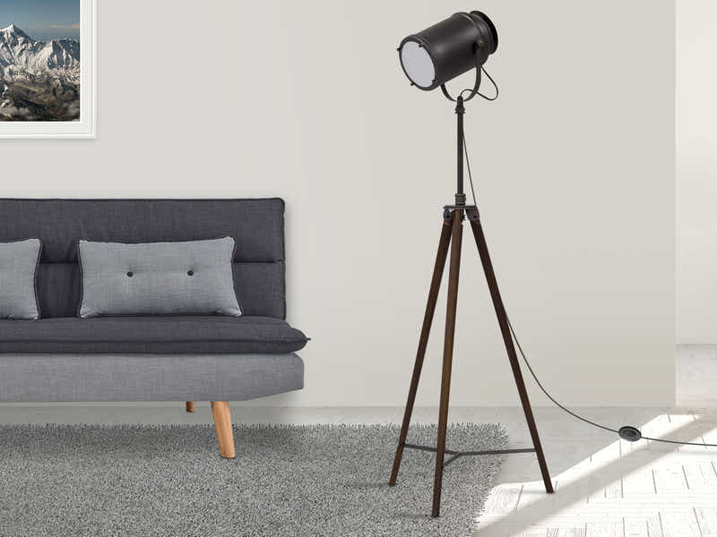Flack Tripod Floor Lamp - Dark Walnut