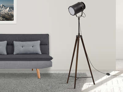 Flack Tripod Floor Lamp - Dark Walnut