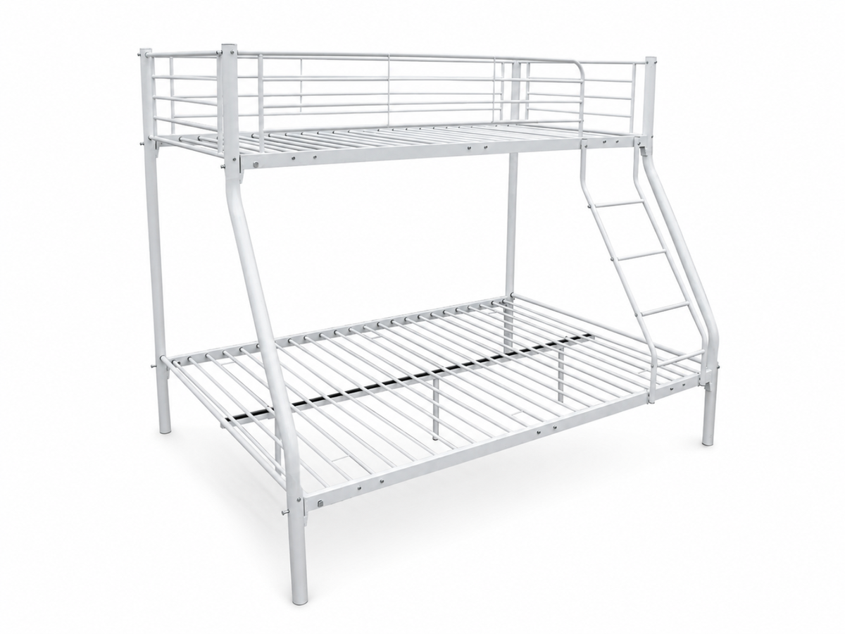 Metal Triple Bunk Bed - White