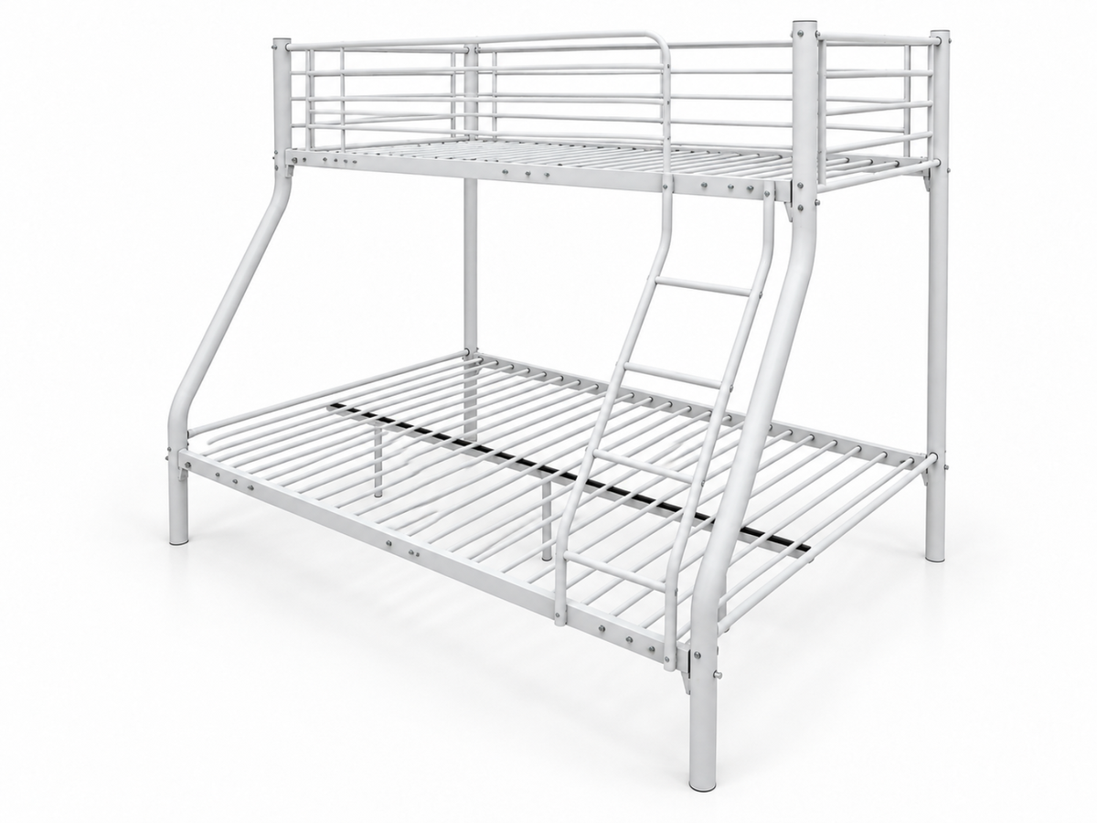 Metal Triple Bunk Bed - White