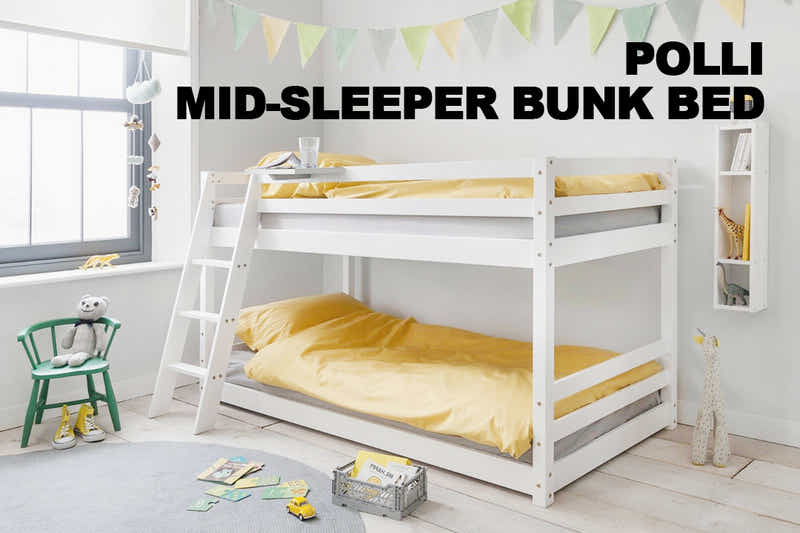 Polli Mid-Sleeper Bunk Bed - White