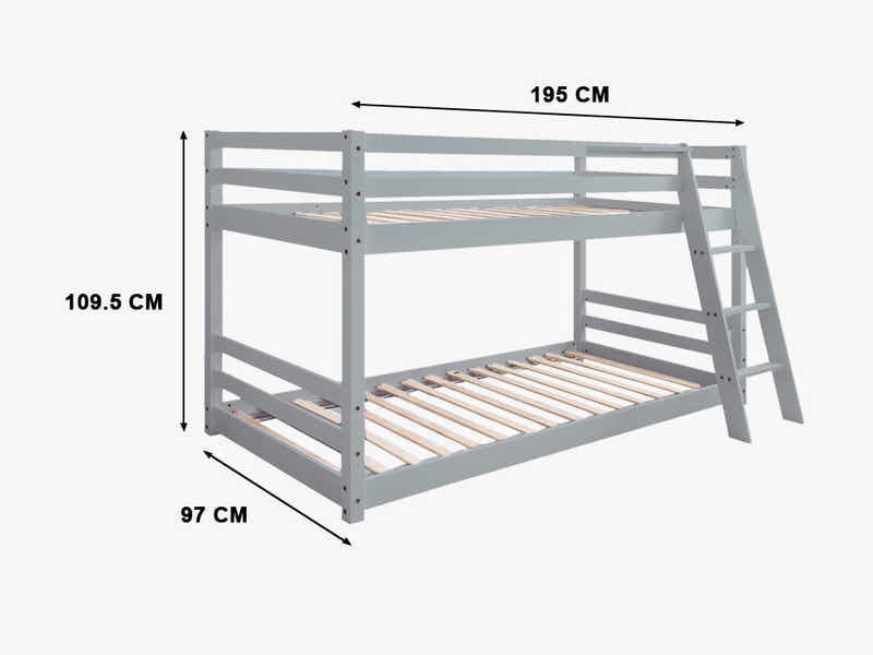 Polli Mid-Sleeper Bunk Bed - Grey