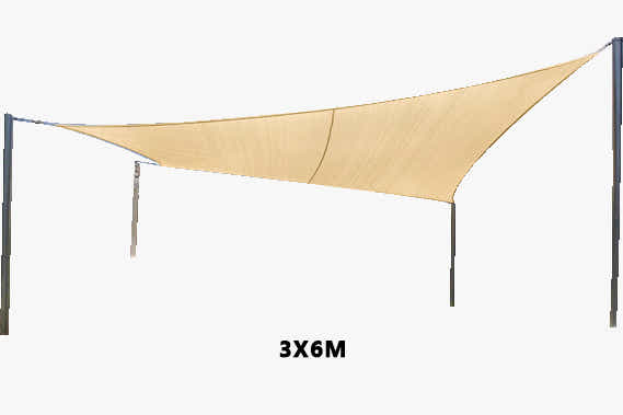 280gsm Shade Sail 3X6M sand rectangle