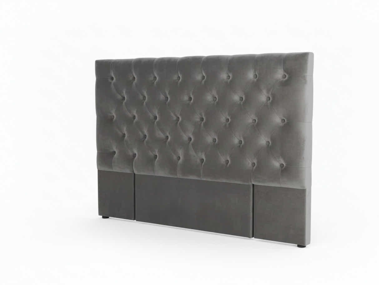 Rakel Velvet Headboard Grey - Double