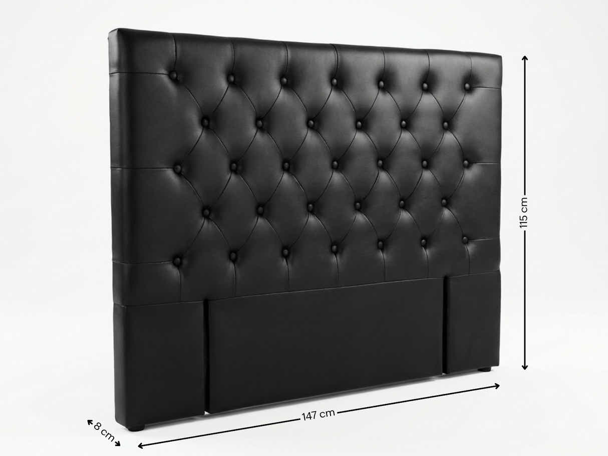 Raisa PU Headboard Black - Double