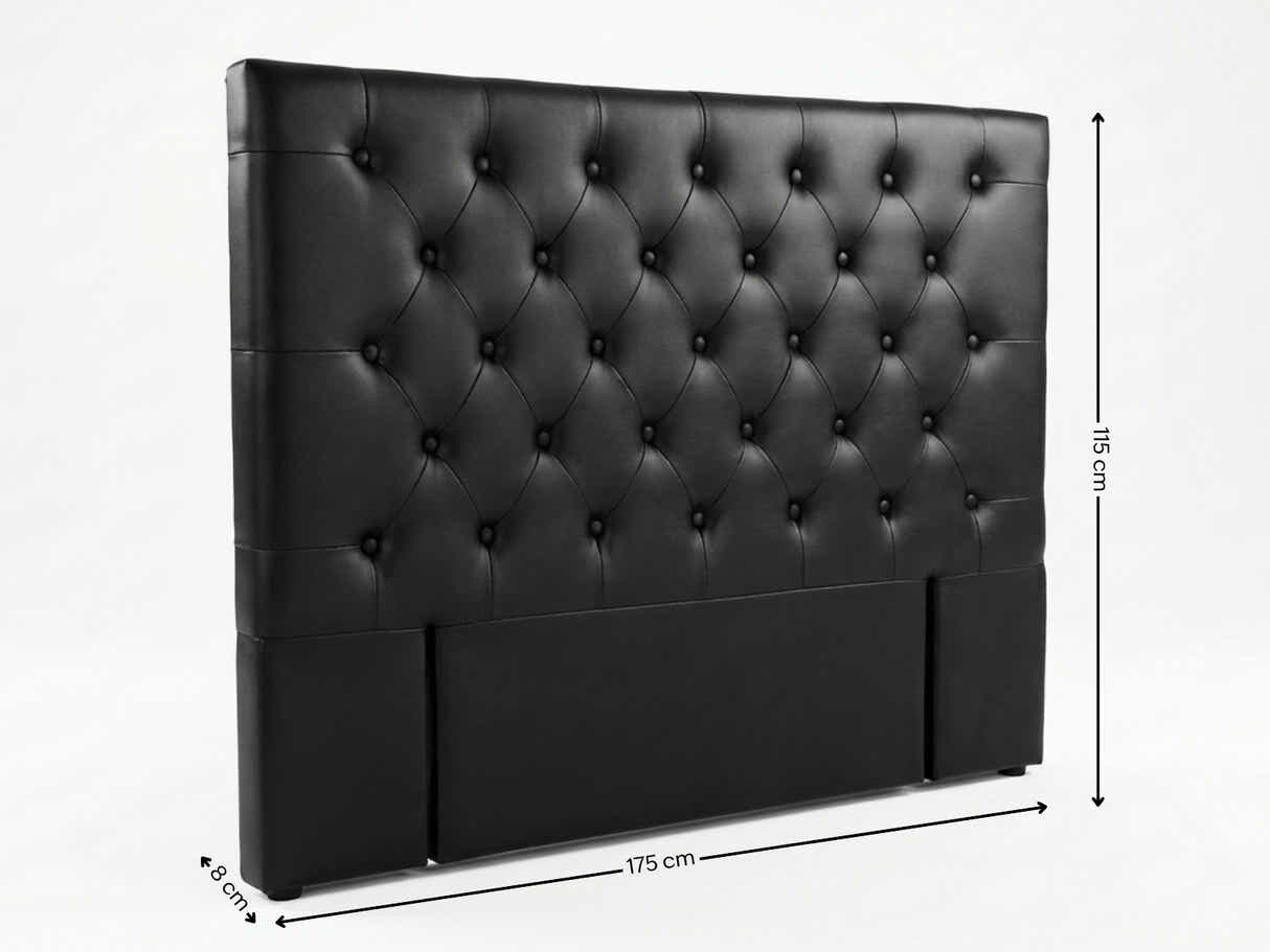 Raisa PU Headboard Black - King