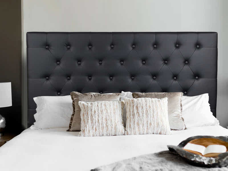 Raisa PU Headboard Black - King