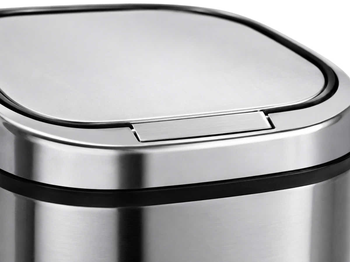 68L Square Sensor Bin - Silver