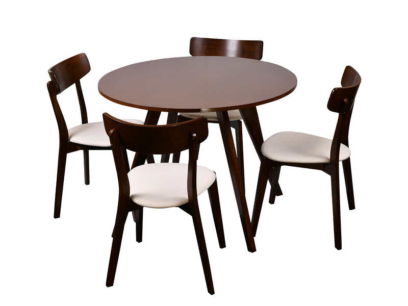 Hexa + Iora 5-Piece Dining Set - Walnut