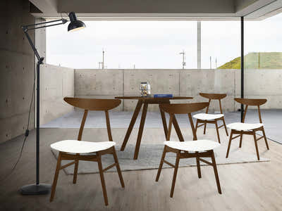 Hexa + Fiesta 5-Piece Dining Set - Walnut