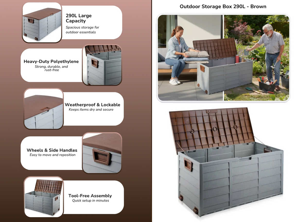 Outdoor Storage Box 290L - Brown