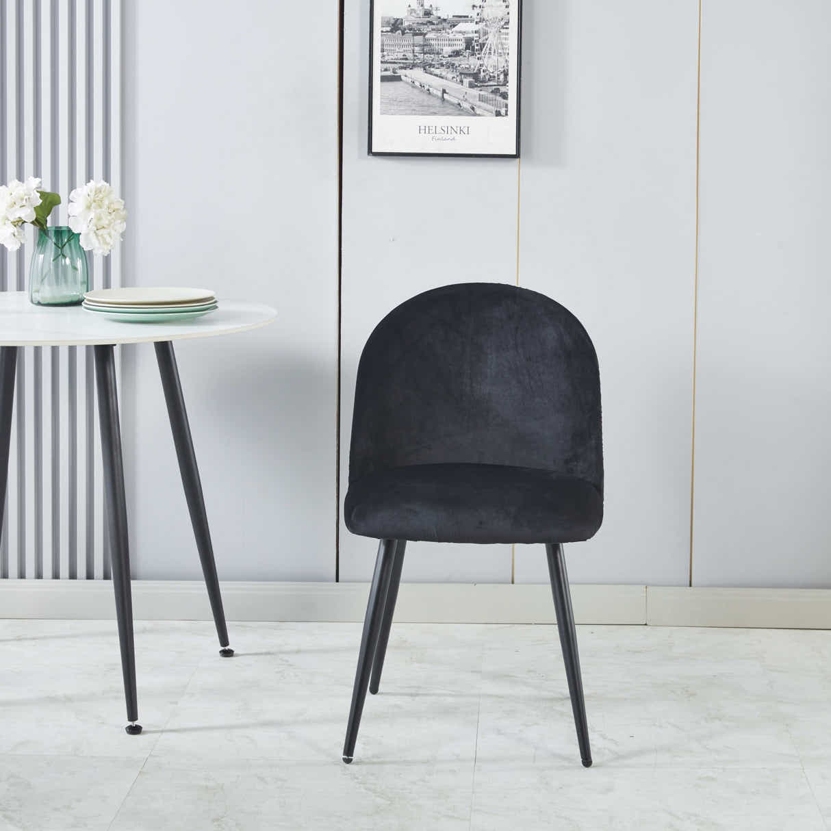 DS Fernando Dining Chair with Fern Pattern - Set of 4