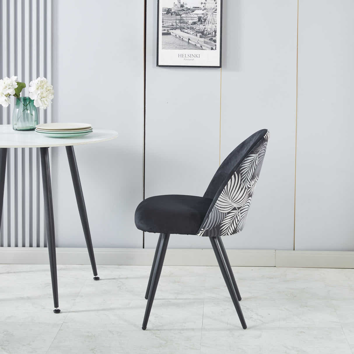 DS Fernando Dining Chair with Fern Pattern - Set of 4