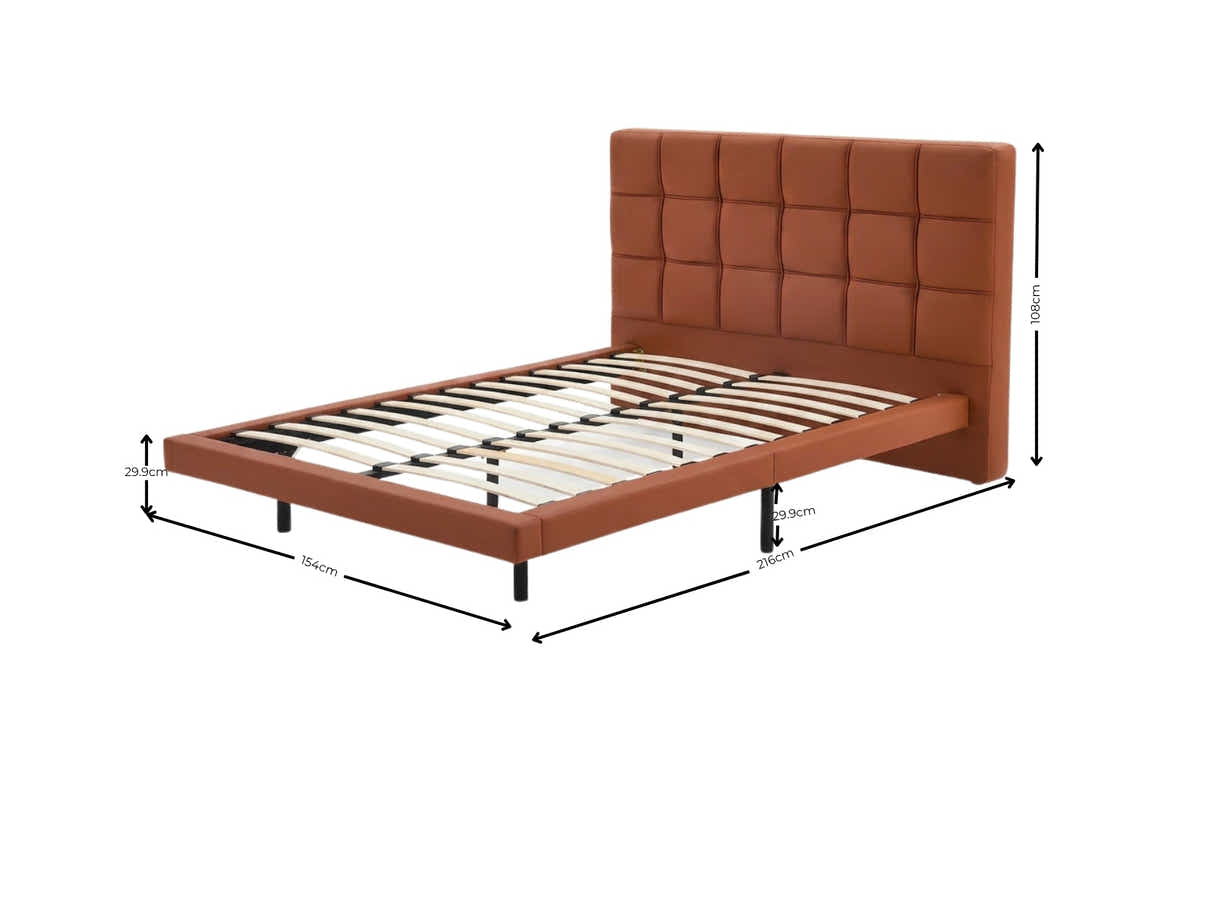 Kalyn PU Bed Frame Orange - Queen