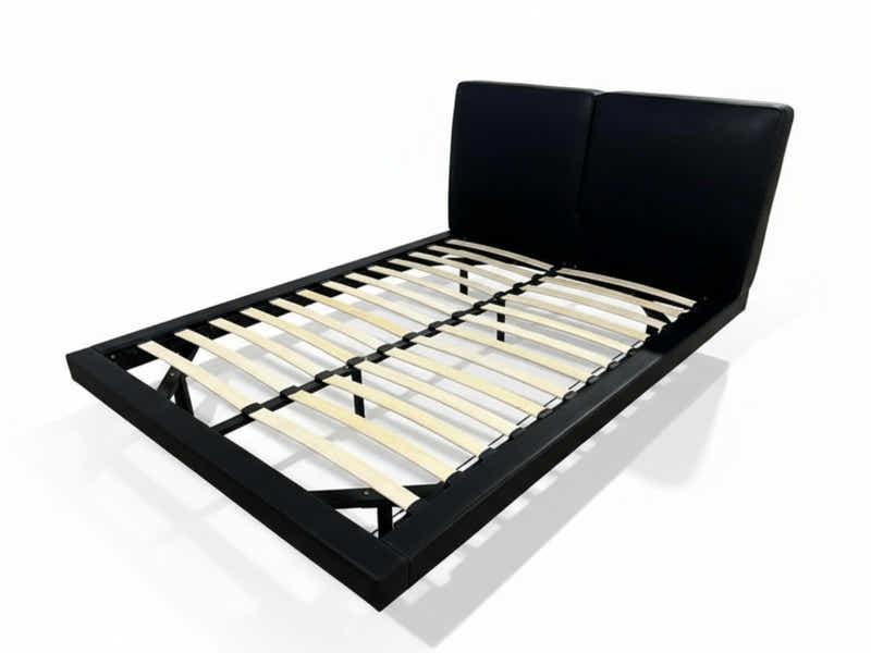 Priscilla PU Bed Frame Black & Bon15 Mattress - Queen