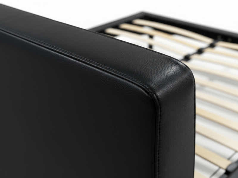 Priscilla PU Bed Frame Black & Bon15 Mattress - Queen
